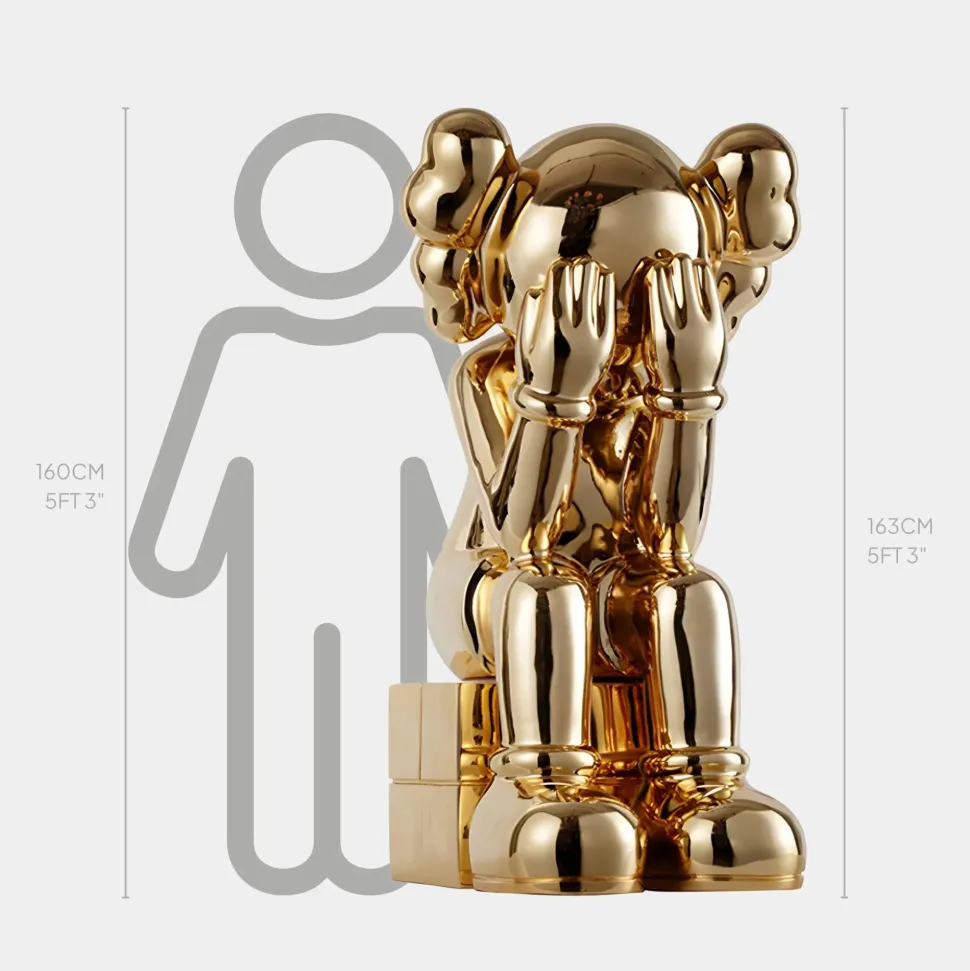 Lucify Hide 163cm Gold Resin Indoor Sculpture
