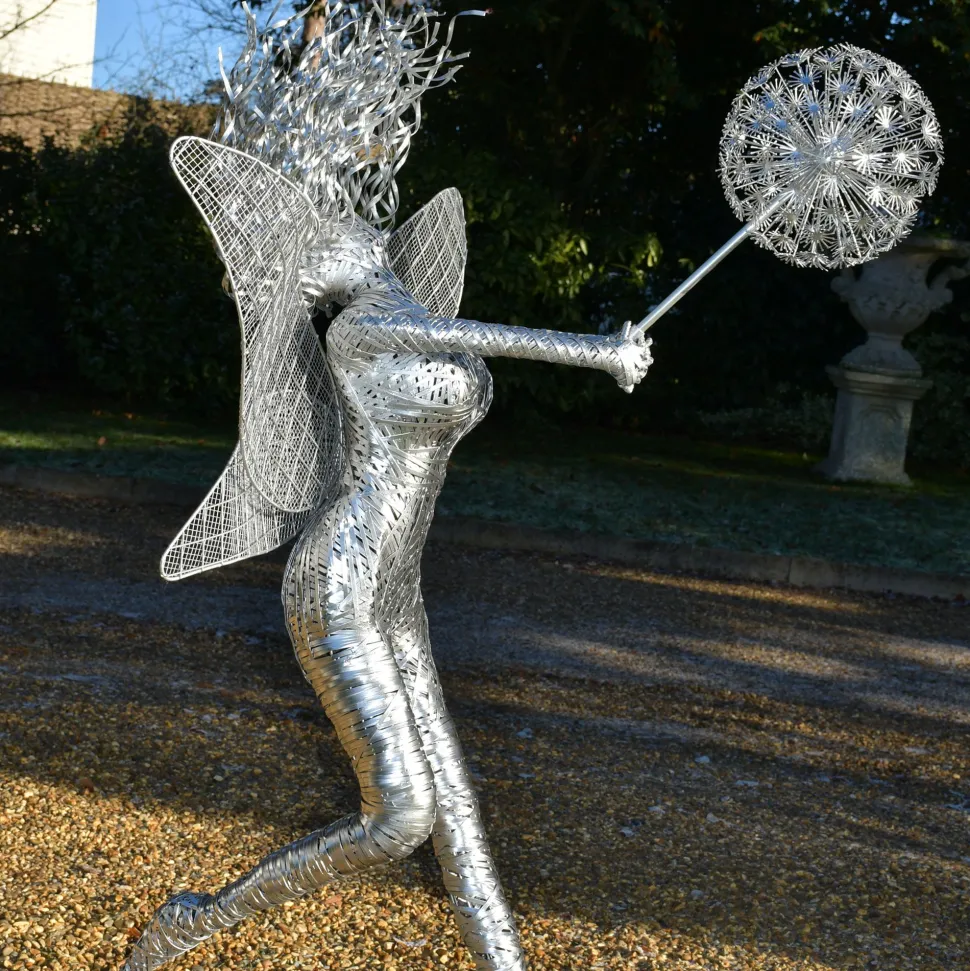 Luna Fairy Metal Wire Garden Sculpture