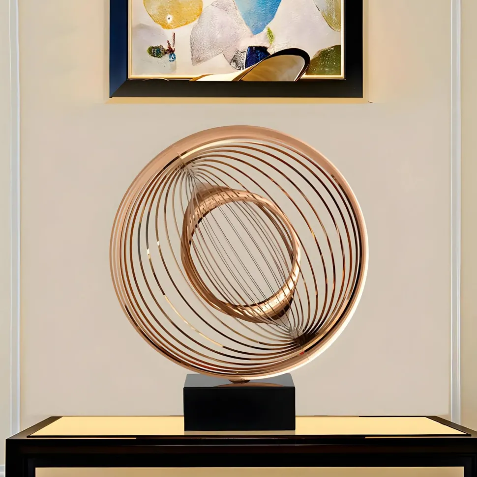 Luxe Sphere 67cm Copper Metal Indoor Sculpture