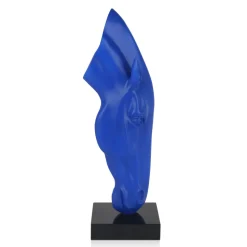 Majestic Horse Head 70cm Blu Blue Resin Sculpture