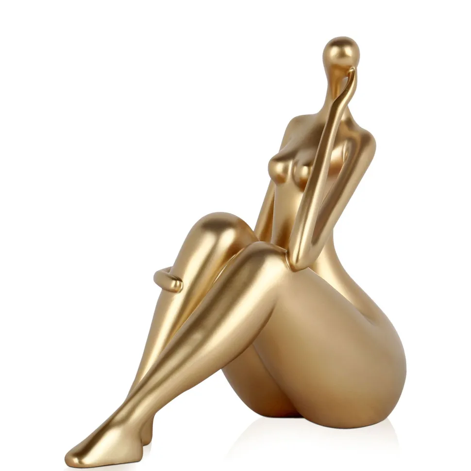 Mindful Grace 26cm Gold Resin Indoor Sculpture