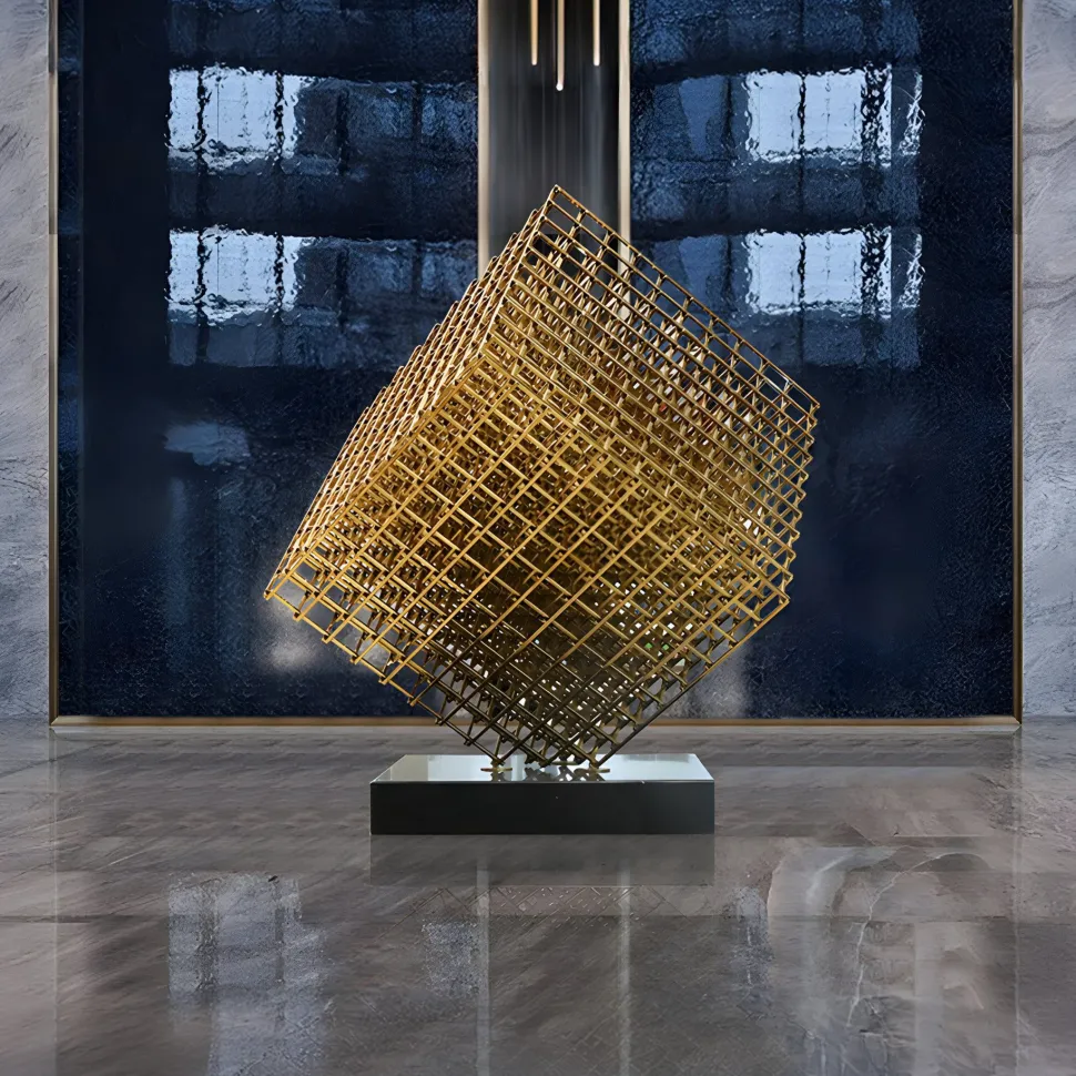 Multiverse 150cm Silver Geometric Metal Garden Sculpture