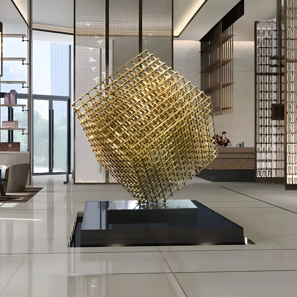 Multiverse 150cm Silver Geometric Metal Garden Sculpture