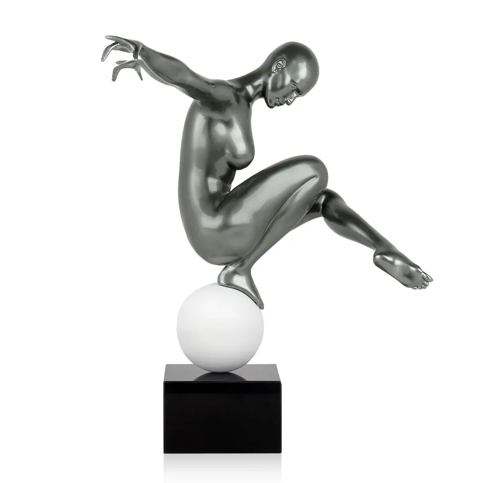 Orbital Dance 45cm Anthracite Resin Indoor Sculpture
