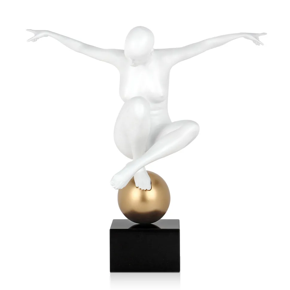 Orbital Dance 45cm White Resin Indoor Sculpture