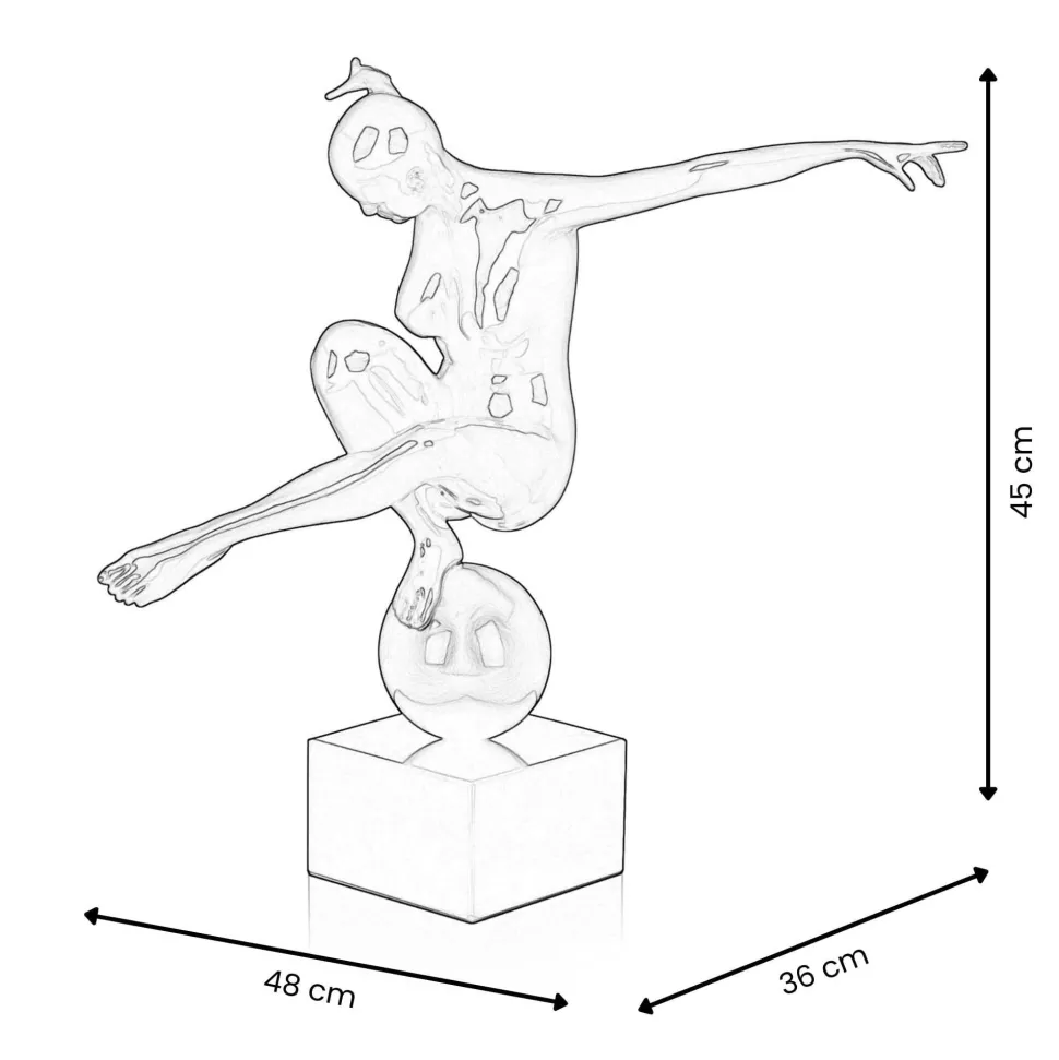 Orbital Dance 45cm White Resin Indoor Sculpture