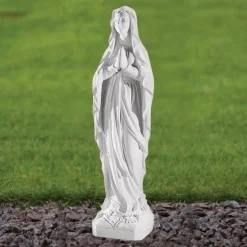 Our Lady of Lourdes 24cm Marble Resin Garden Statue