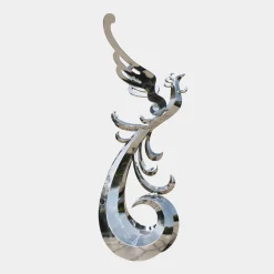 Phoenix Rising 212cm Silver Metal Garden Sculpture