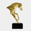 Pixel Horse 160cm Gold Metal Garden Sculpture
