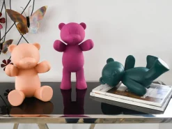 Playful Bear 15cm Green Resin Indoor Sculpture