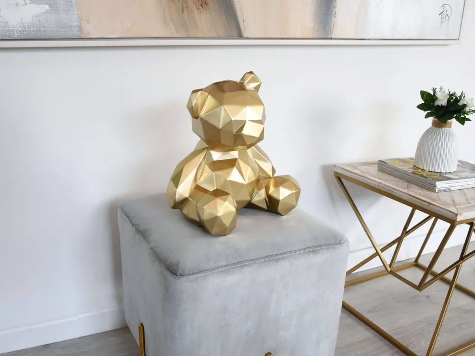 Polygon Bear 30cm Gold Resin Indoor Sculpture