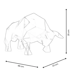 Polygon Bull 25cm Black Resin Indoor Sculpture