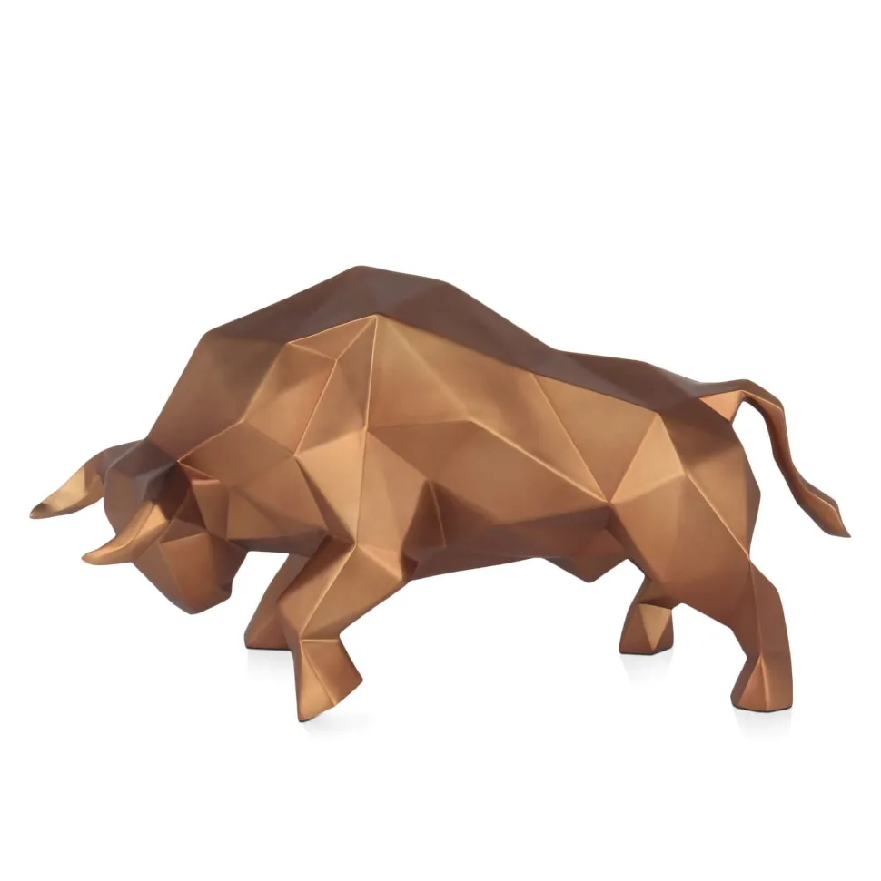 Polygon Bull 25cm Bronze Resin Indoor Sculpture