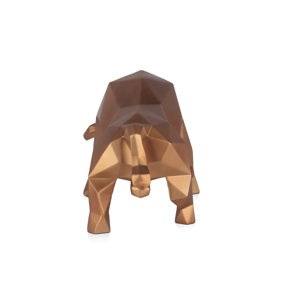 Polygon Bull 25cm Bronze Resin Indoor Sculpture
