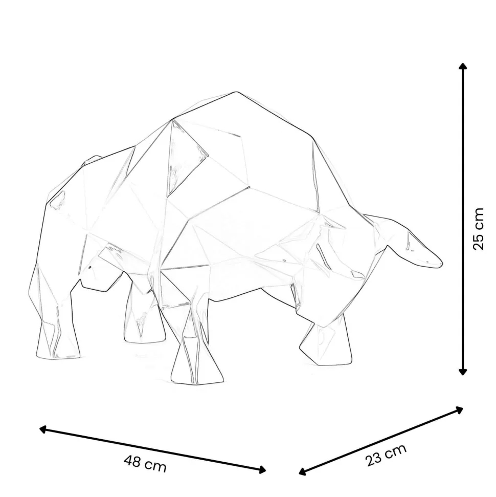 Polygon Bull 25cm Multicoloured Resin Indoor Sculpture