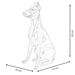 Polygon Doberman 82cm Gold Resin Indoor Sculpture
