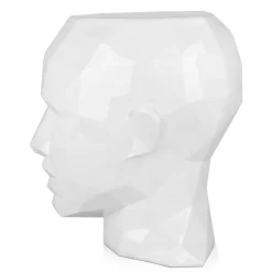 Polygon Female Head 55cm White Side Table Sculpture