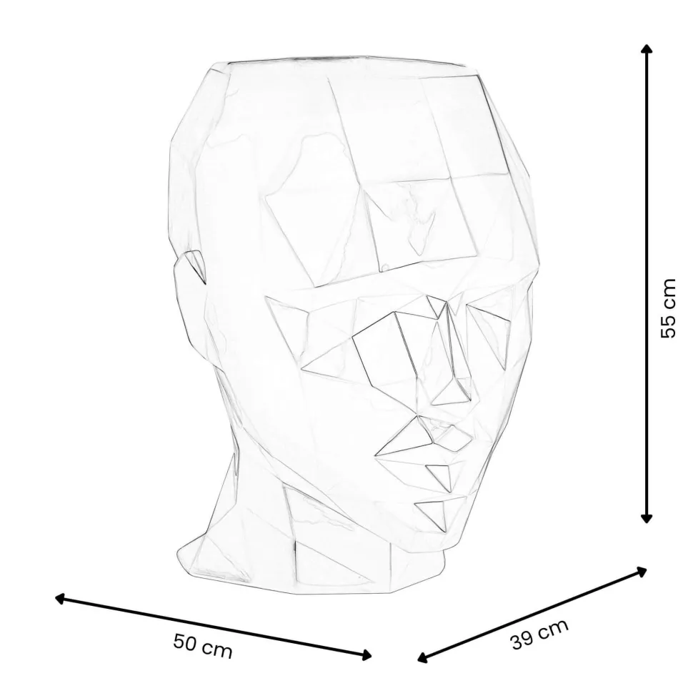 Polygon Female Head 55cm White Side Table Sculpture