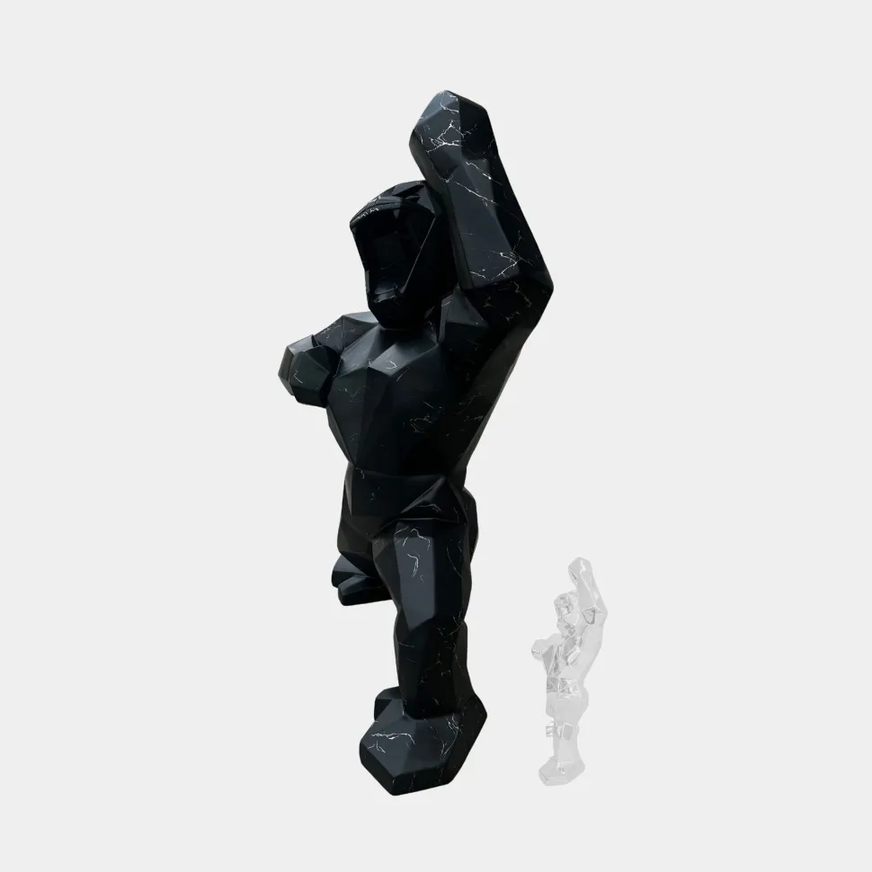 Polygon Gorilla 135cm Black Resin Indoor Sculpture