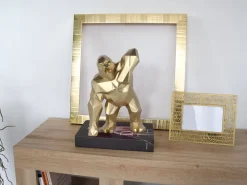 Polygon Gorilla 30cm Gold Resin Indoor Sculpture