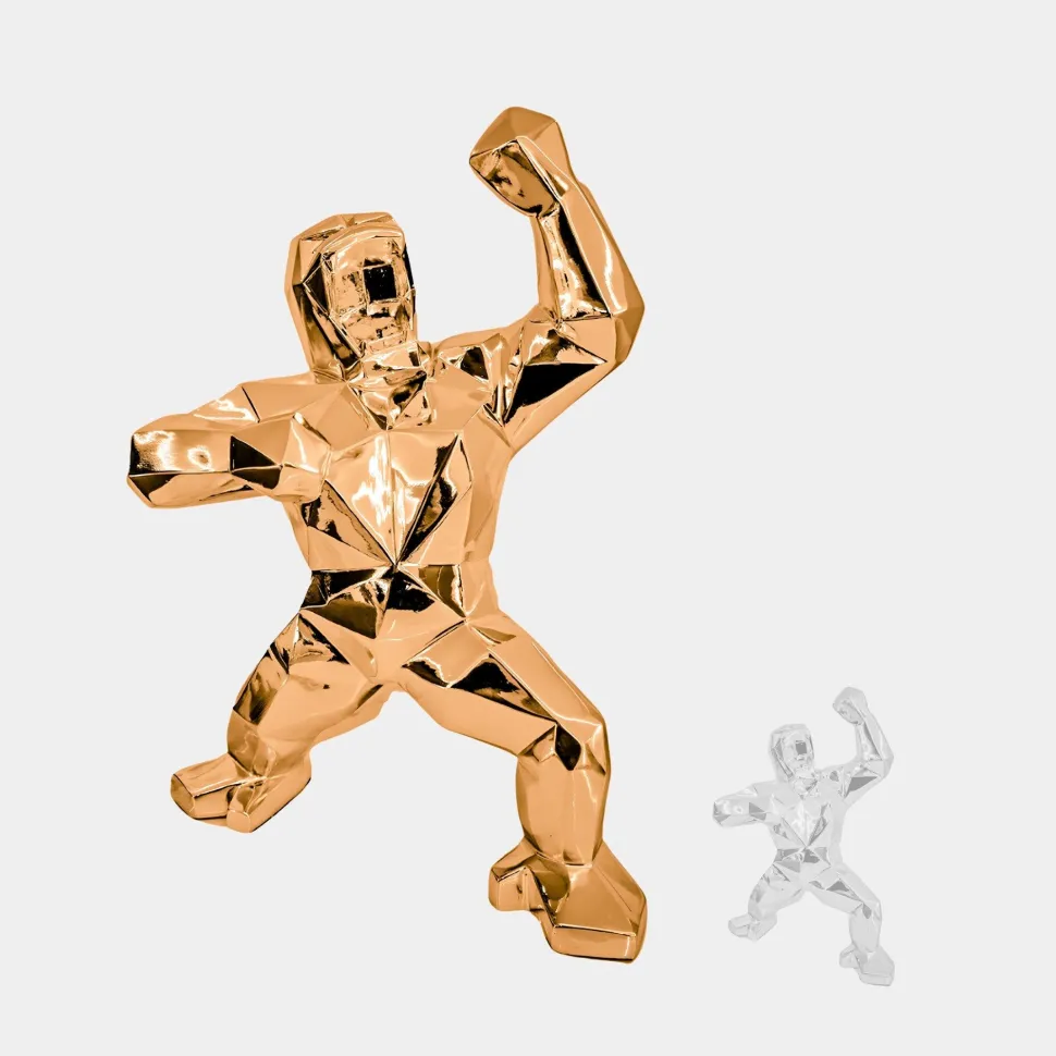 Polygon Gorilla 135cm Rose Gold Resin Indoor Sculpture