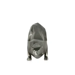 Polygon Leopard 15cm Anthracite Resin Indoor Sculpture