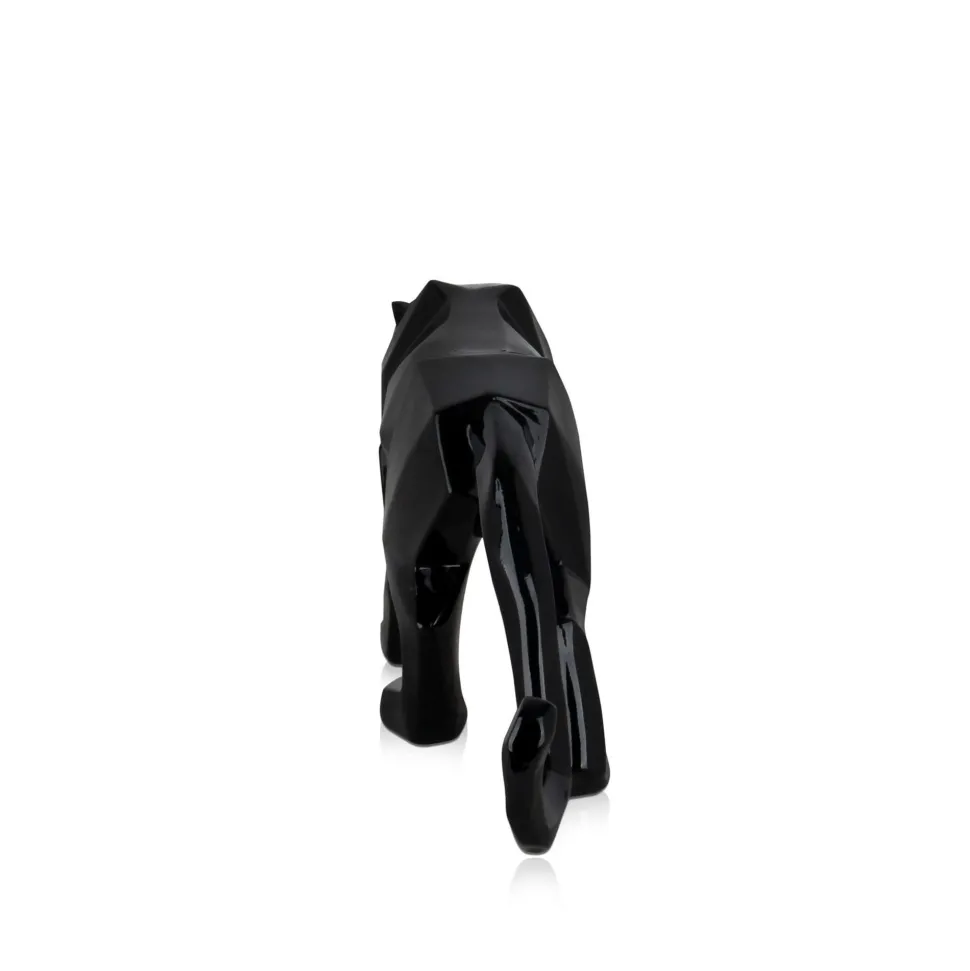 Polygon Panther 14cm Black Resin Indoor Sculpture