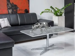 Polygon Panther 14cm Silver Resin Indoor Sculpture