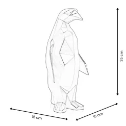 Polygon Penguin 35cm Red Resin Indoor Sculpture