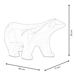 Polygon Polar Bear 25cm Silver Resin Indoor Sculpture