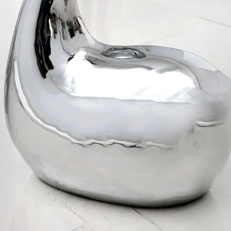 Pure Swan 80cm Silver Metal Indoor Sculpture