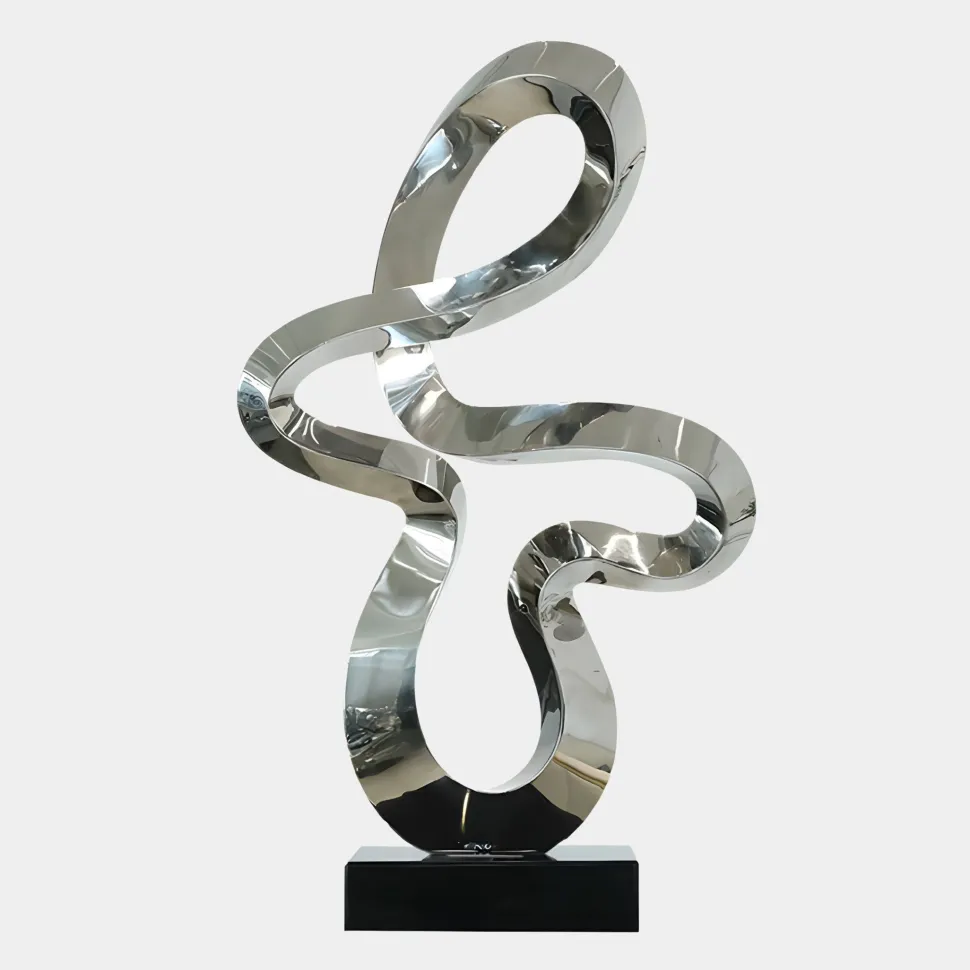 Quantum Drift 87cm Silver Metal Indoor Sculpture v1