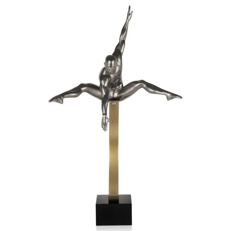 Quantum Leap 80cm Anthracite Resin Indoor Sculpture