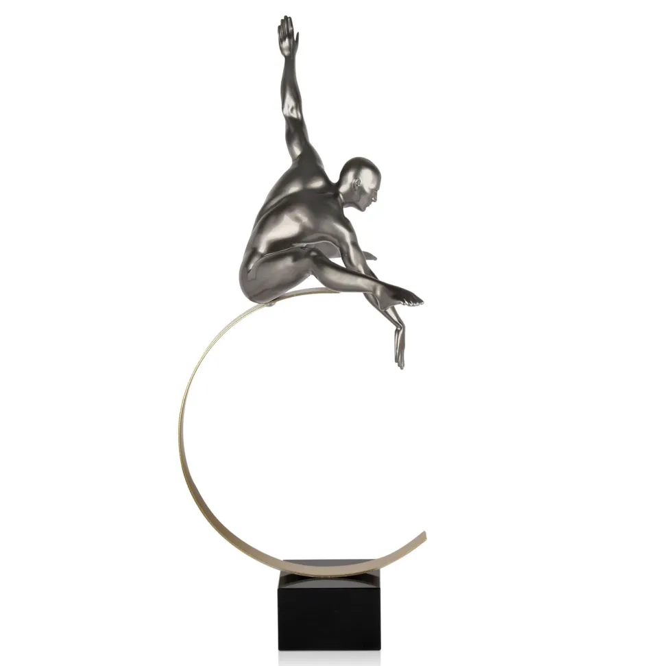 Quantum Leap 80cm Anthracite Resin Indoor Sculpture