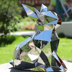 Rabbit 57cm Geometric Metal Garden Sculpture