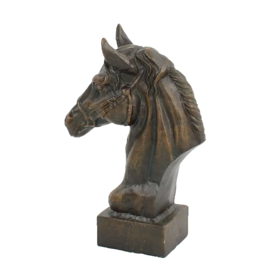 Race Horse Head Bronze Metal Garden Ornament