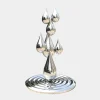 Raindrop Ripples 120cm Silver Metal Garden Sculpture