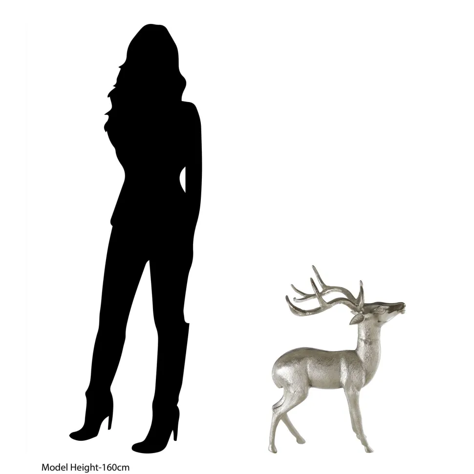 Regal Deer 70cm Metal Indoor Statue