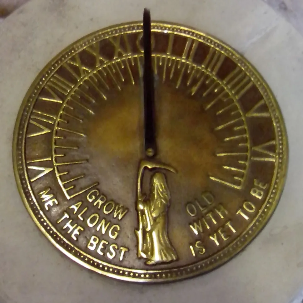 Roman Aged Brass Stone Garden Sundial