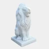 Royal Lion 120cm White Marble Garden Statue