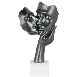 Secret Kiss 50cm Anthracite Resin Indoor Sculpture