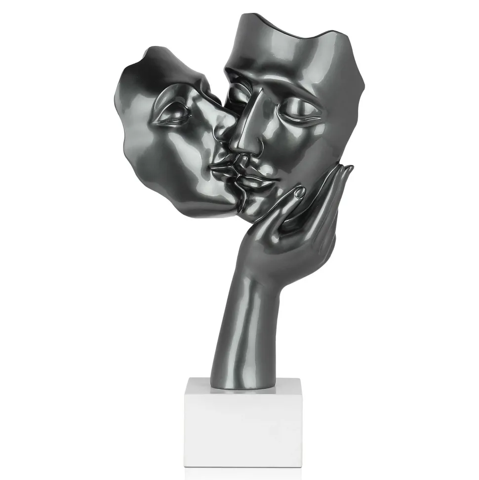Secret Kiss 50cm Anthracite Resin Indoor Sculpture