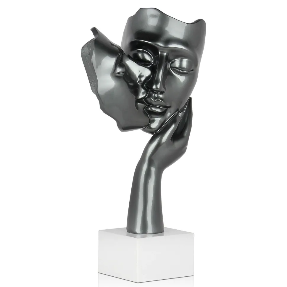 Secret Kiss 50cm Anthracite Resin Indoor Sculpture