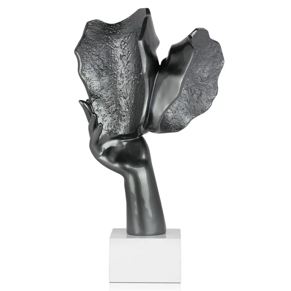 Secret Kiss 50cm Anthracite Resin Indoor Sculpture