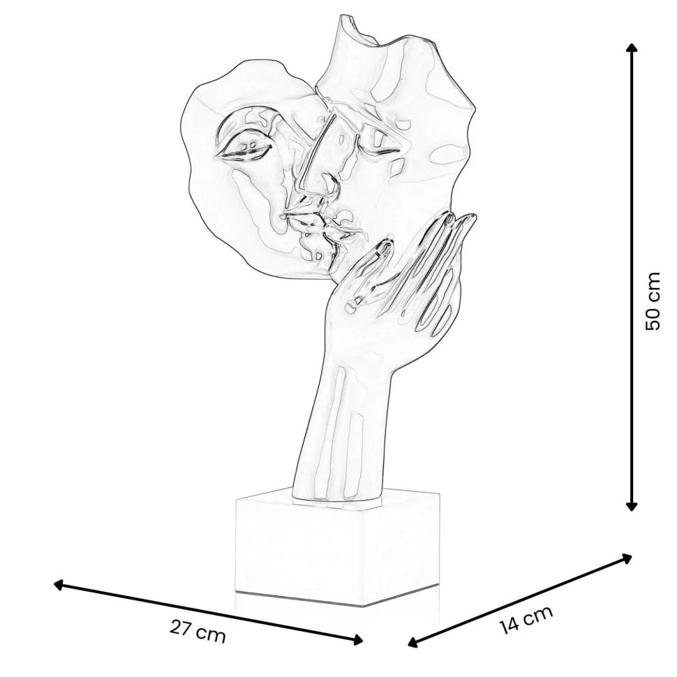 Secret Kiss 50cm Anthracite Resin Indoor Sculpture