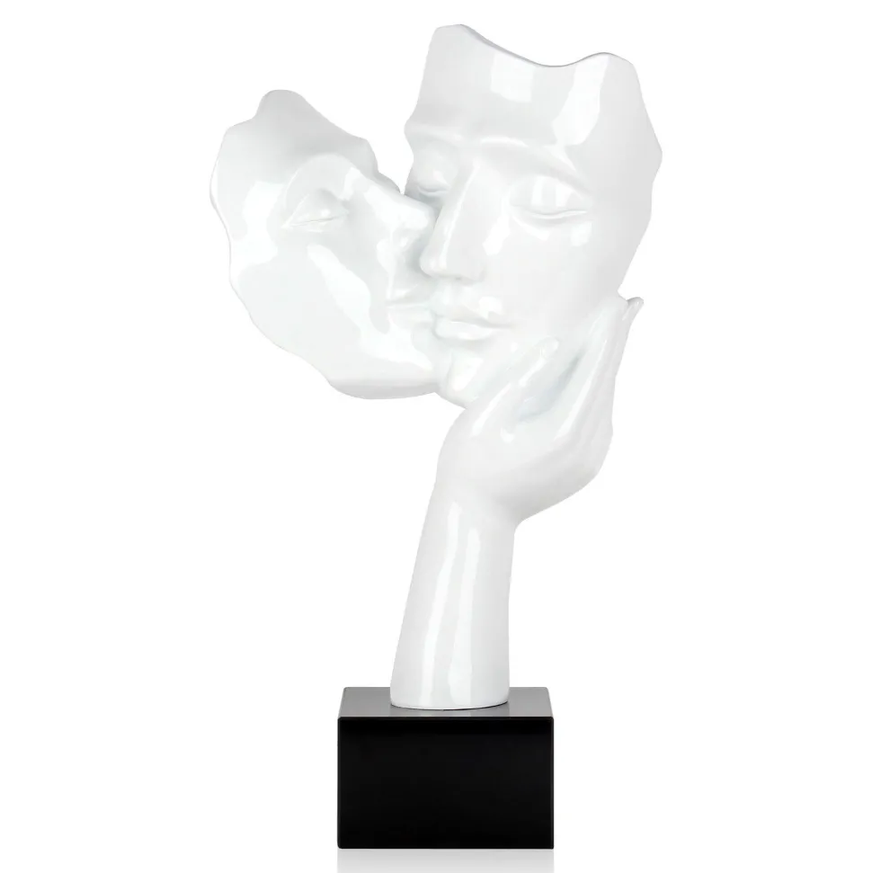 Secret Kiss 50cm White Resin Indoor Sculpture