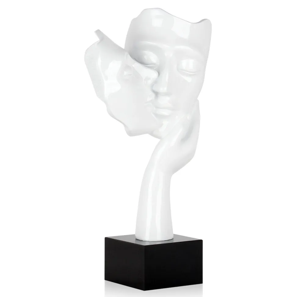 Secret Kiss 50cm White Resin Indoor Sculpture