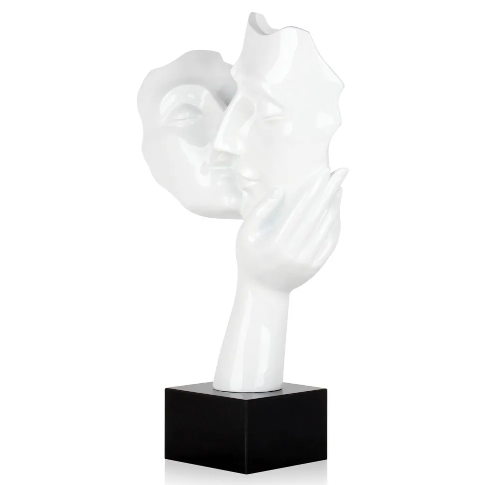 Secret Kiss 50cm White Resin Indoor Sculpture