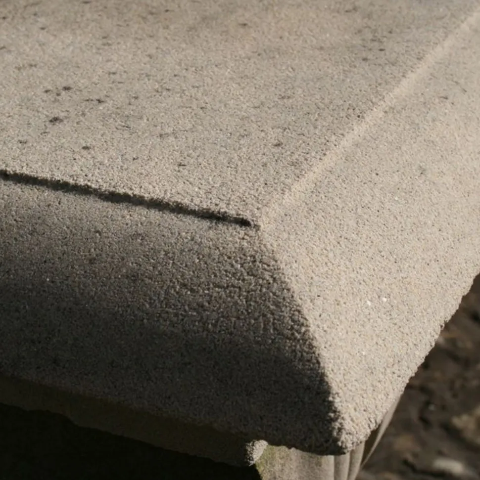 Single Curved Plain Stone Bench - Large Garden Benches