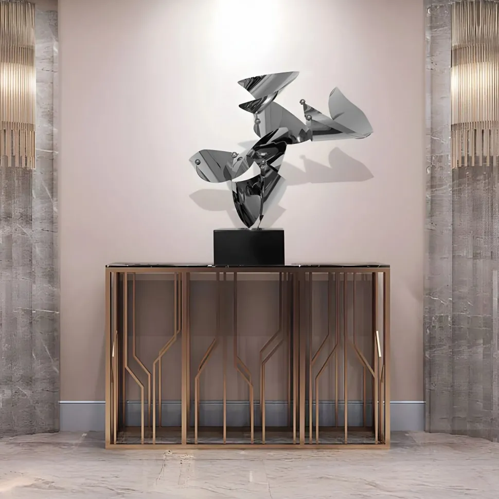 Spacial Drift 59cm Silver Metal Indoor Sculpture